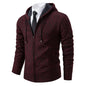 Men's Winter Full Zip Knit Cardigan - Fleece Lined Stand Collar Sweater Jacket
