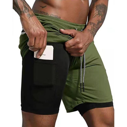 Mens Fitness shorts with phone pocket