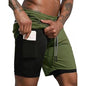 Mens Fitness shorts with phone pocket