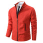 Men's Winter Full Zip Knit Cardigan - Fleece Lined Stand Collar Sweater Jacket