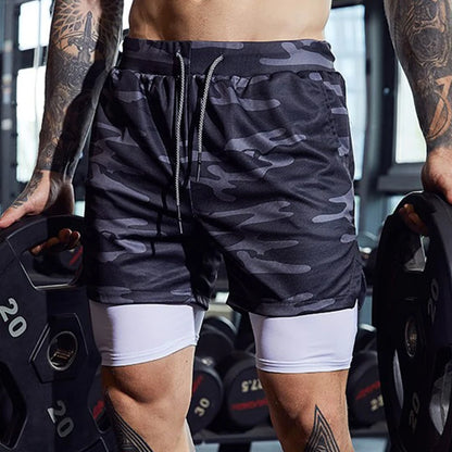 Mens Fitness shorts with phone pocket