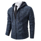 Men's Winter Full Zip Knit Cardigan - Fleece Lined Stand Collar Sweater Jacket