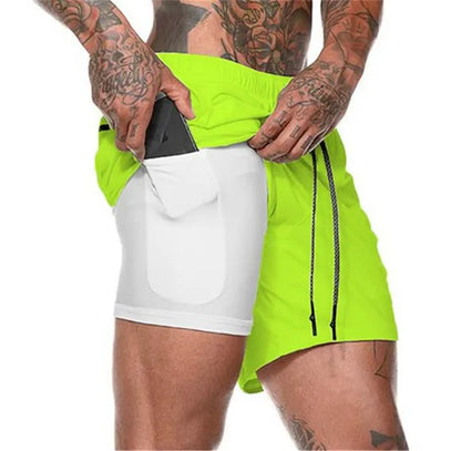 Mens Fitness shorts with phone pocket