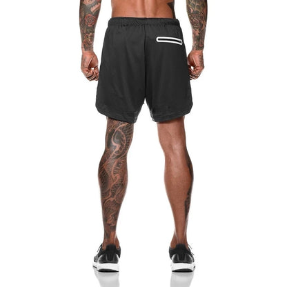 Mens Fitness shorts with phone pocket