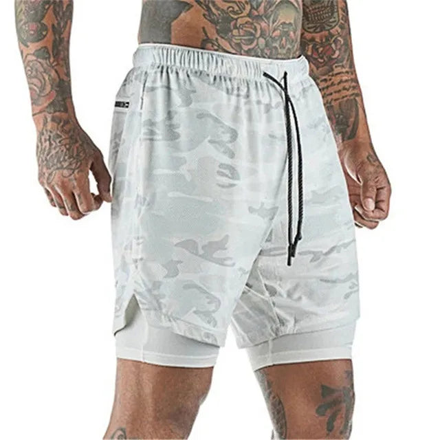 Mens Fitness shorts with phone pocket