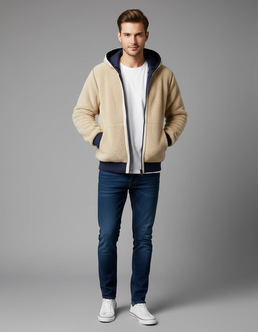 Women's Winter Wool Lined Skiing Jacket - Warm Fleece Hooded Coat for Snow Sports