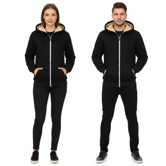 Women's Winter Wool Lined Skiing Jacket - Warm Fleece Hooded Coat for Snow Sports