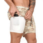 Mens Fitness shorts with phone pocket